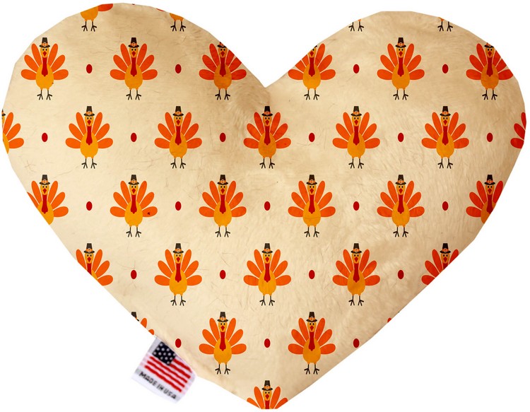 Turkey Trot 6 Inch Canvas Heart Dog Toy